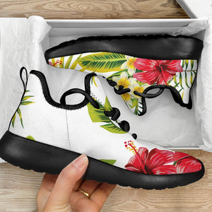 Aloha Hibiscus Tropical Pattern Print Mesh Knit Shoes GearFrost