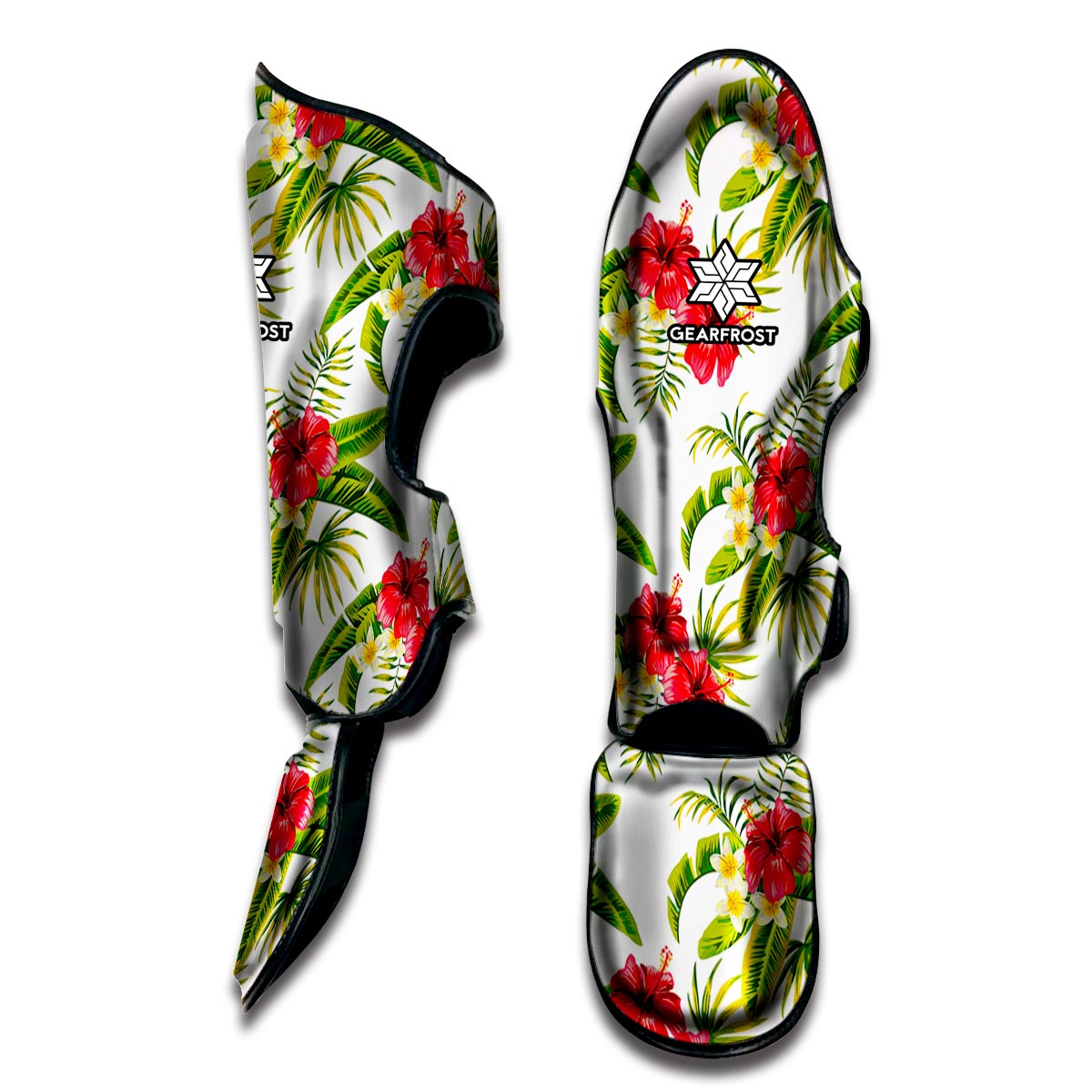 Aloha Hibiscus Tropical Pattern Print Muay Thai Shin Guard