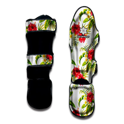 Aloha Hibiscus Tropical Pattern Print Muay Thai Shin Guard