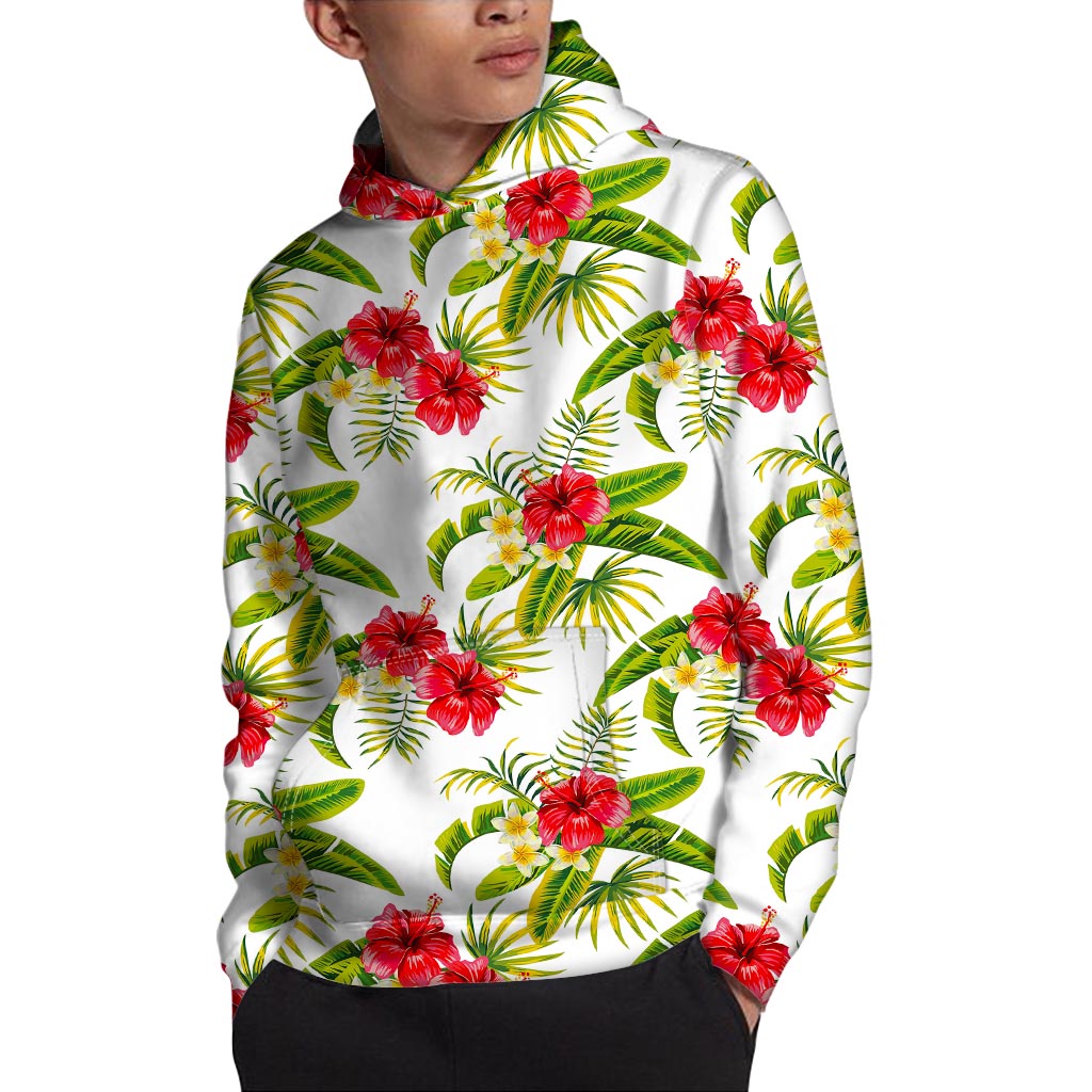 Aloha Hibiscus Tropical Pattern Print Pullover Hoodie