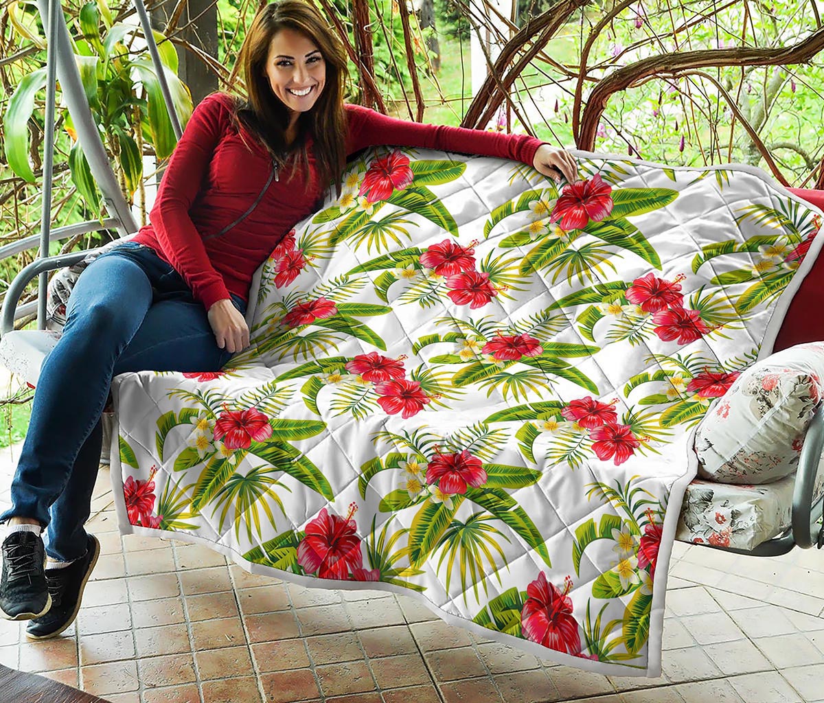 Aloha Hibiscus Tropical Pattern Print Quilt