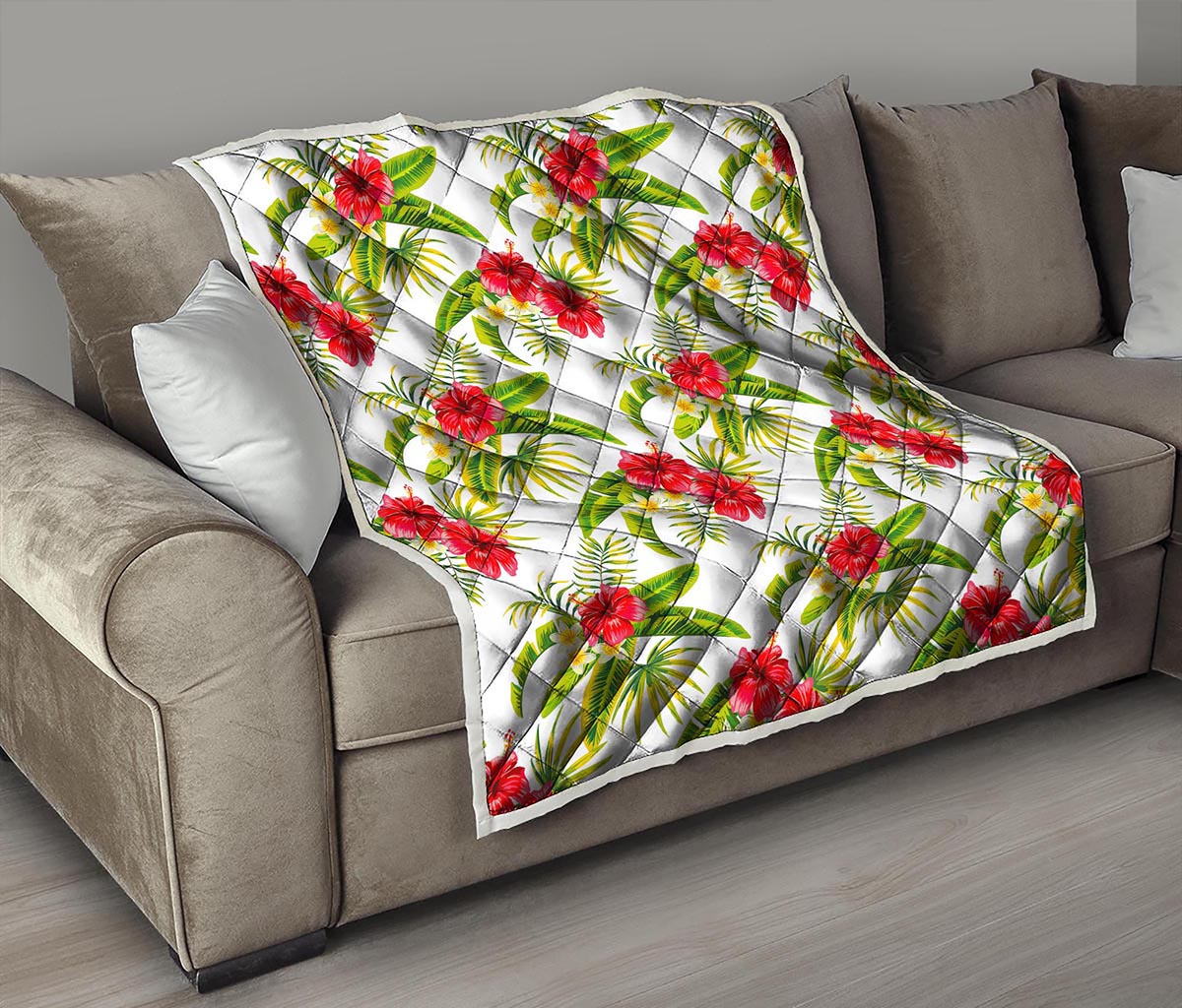 Aloha Hibiscus Tropical Pattern Print Quilt