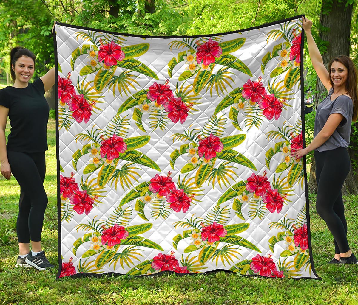 Aloha Hibiscus Tropical Pattern Print Quilt