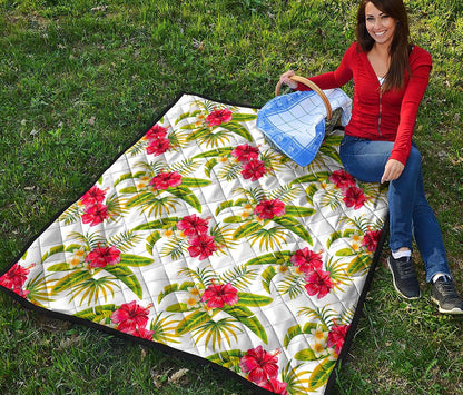 Aloha Hibiscus Tropical Pattern Print Quilt