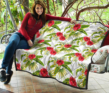 Aloha Hibiscus Tropical Pattern Print Quilt