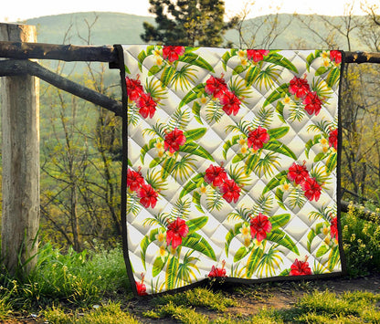 Aloha Hibiscus Tropical Pattern Print Quilt