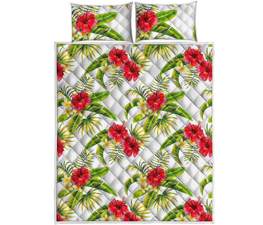 Aloha Hibiscus Tropical Pattern Print Quilt Bed Set