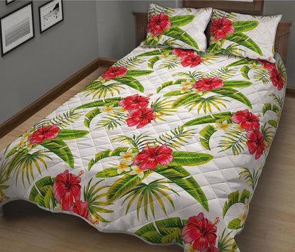 Aloha Hibiscus Tropical Pattern Print Quilt Bed Set