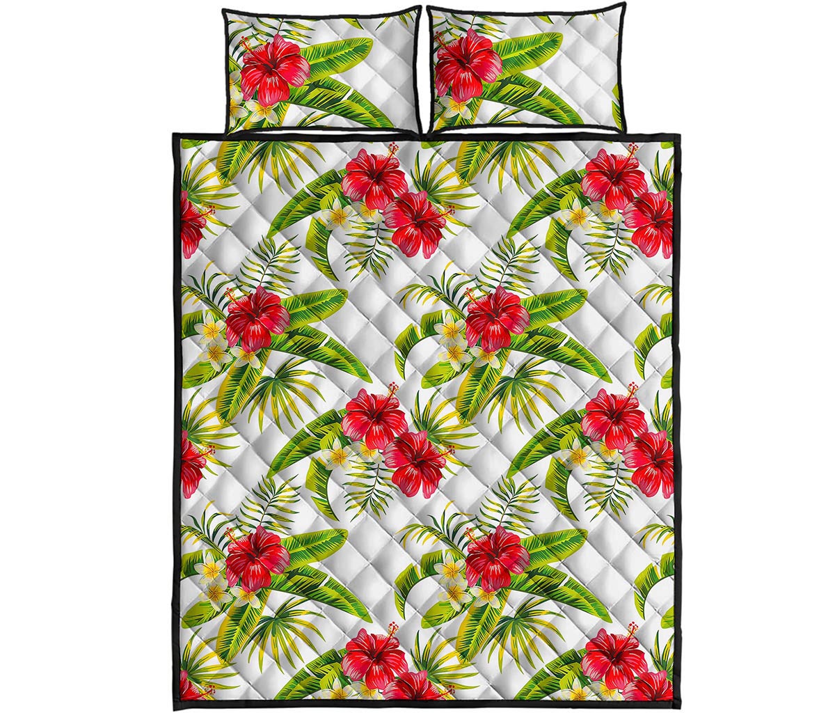 Aloha Hibiscus Tropical Pattern Print Quilt Bed Set