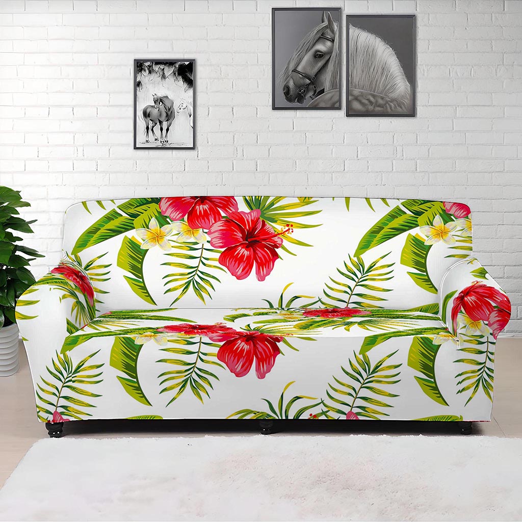 Aloha Hibiscus Tropical Pattern Print Sofa Cover