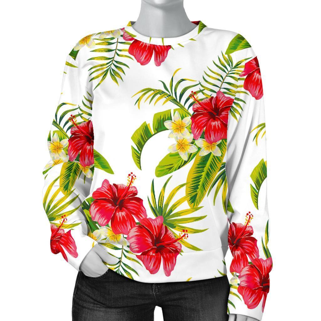 Aloha Hibiscus Tropical Pattern Print Women's Crewneck Sweatshirt GearFrost