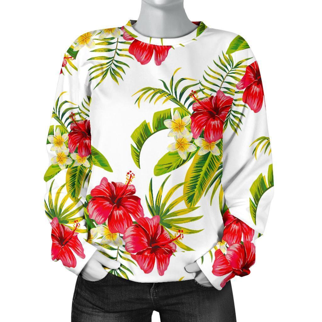 Aloha Hibiscus Tropical Pattern Print Women's Crewneck Sweatshirt GearFrost