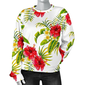Aloha Hibiscus Tropical Pattern Print Women's Crewneck Sweatshirt GearFrost