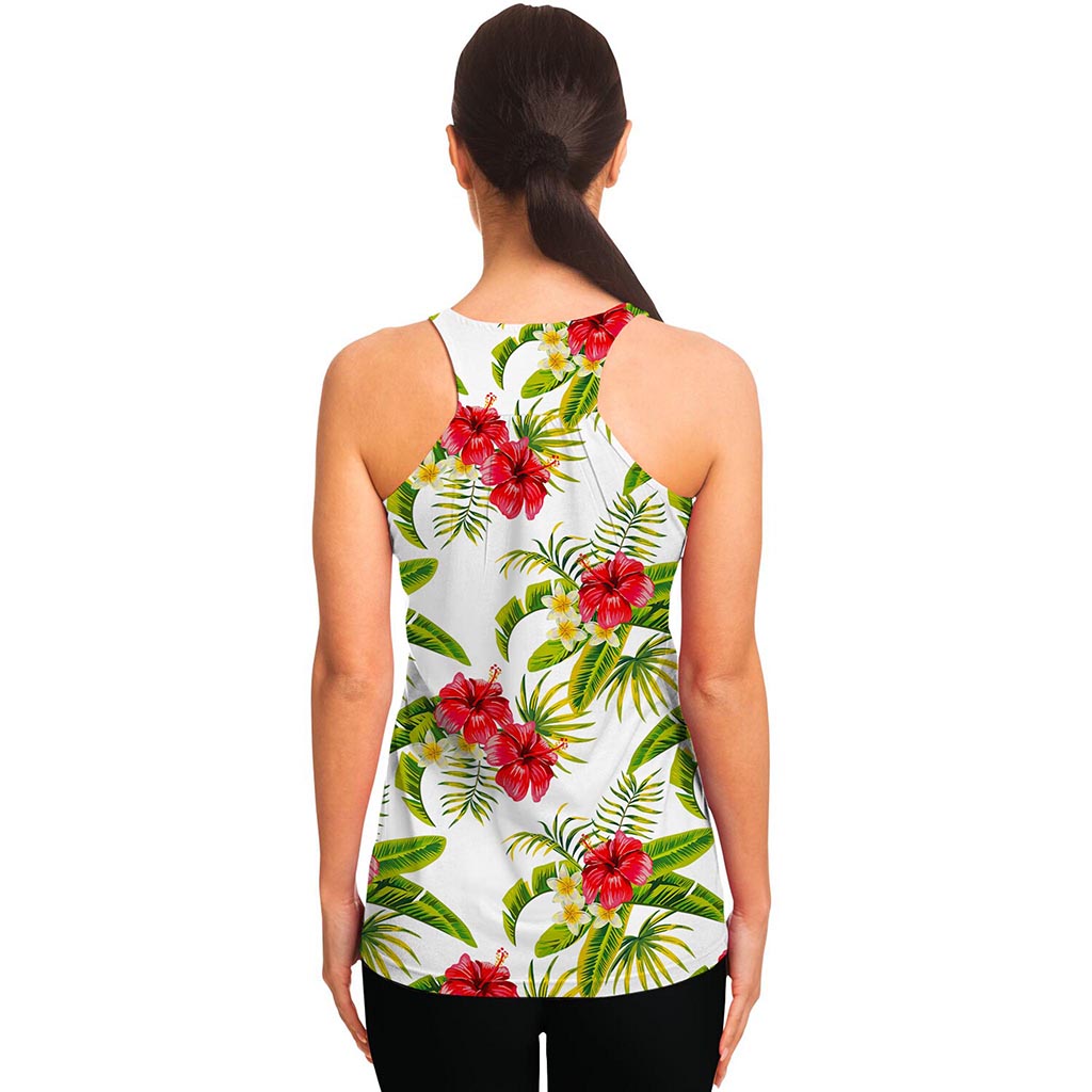 Aloha Hibiscus Tropical Pattern Print Women's Racerback Tank Top