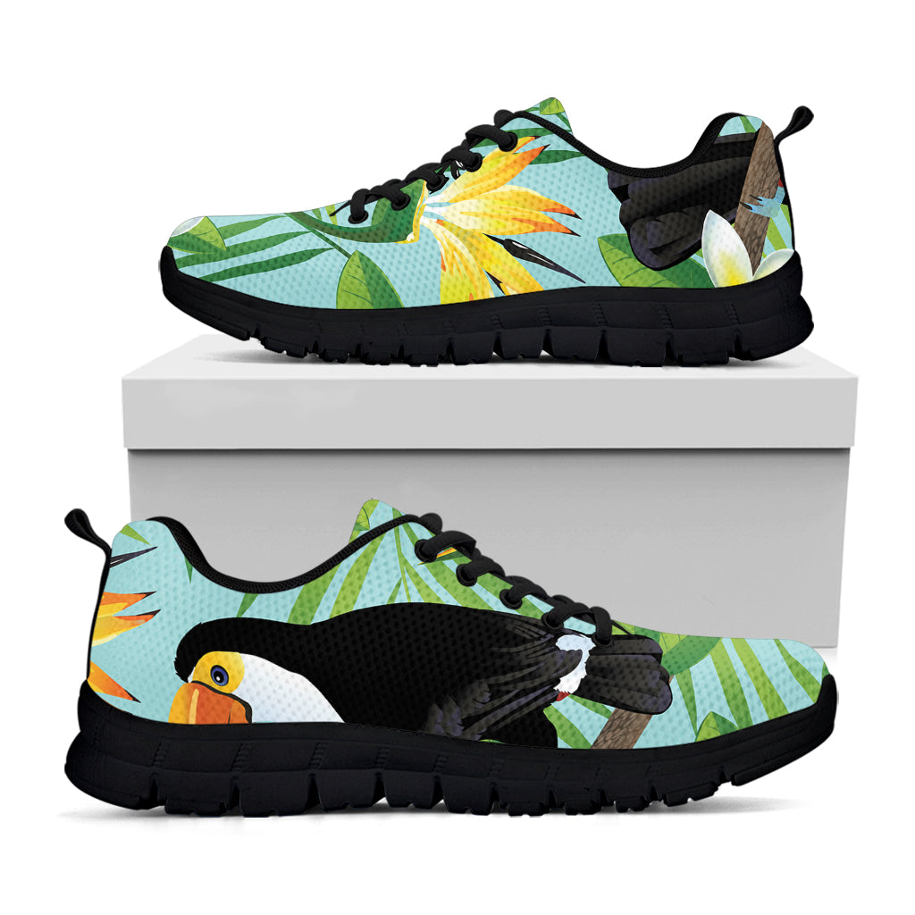 Aloha Keel-Billed Toucan Print Black Sneakers