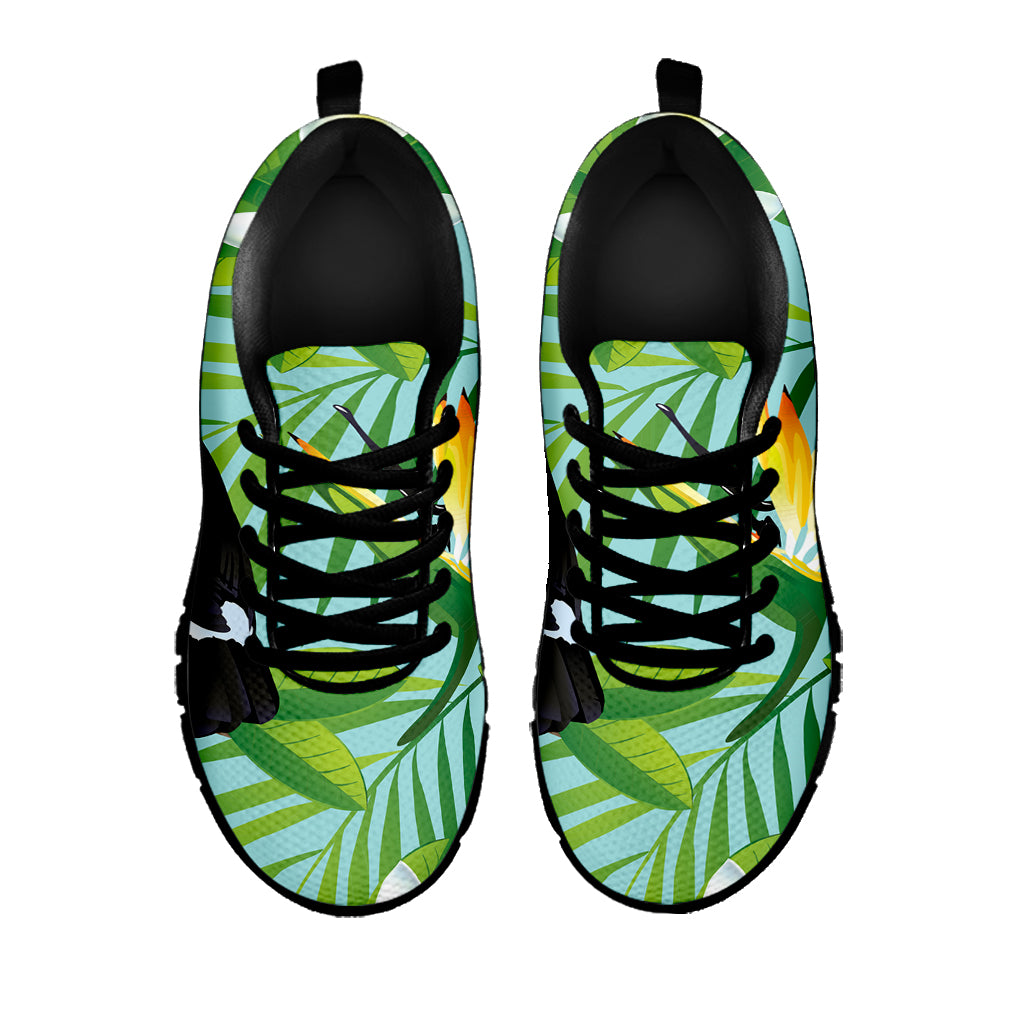 Aloha Keel-Billed Toucan Print Black Sneakers