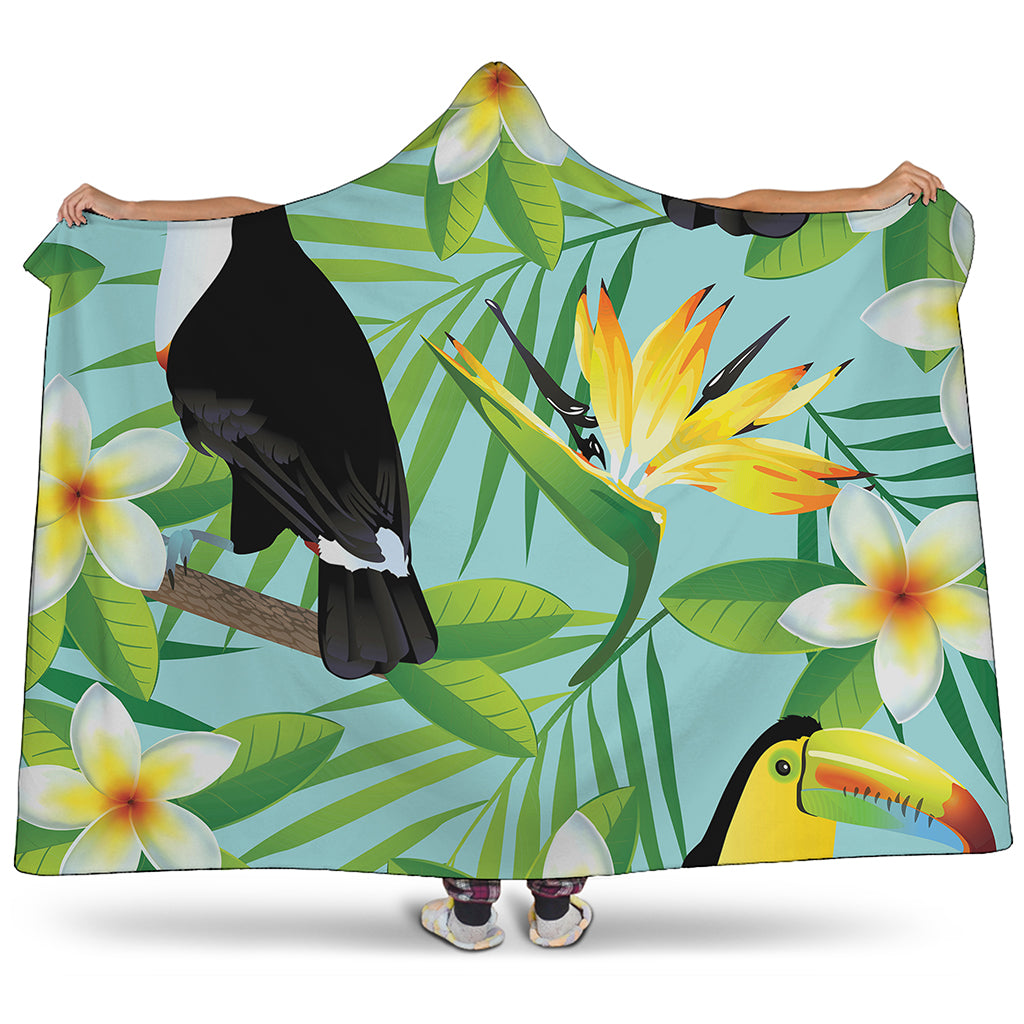 Aloha Keel-Billed Toucan Print Hooded Blanket