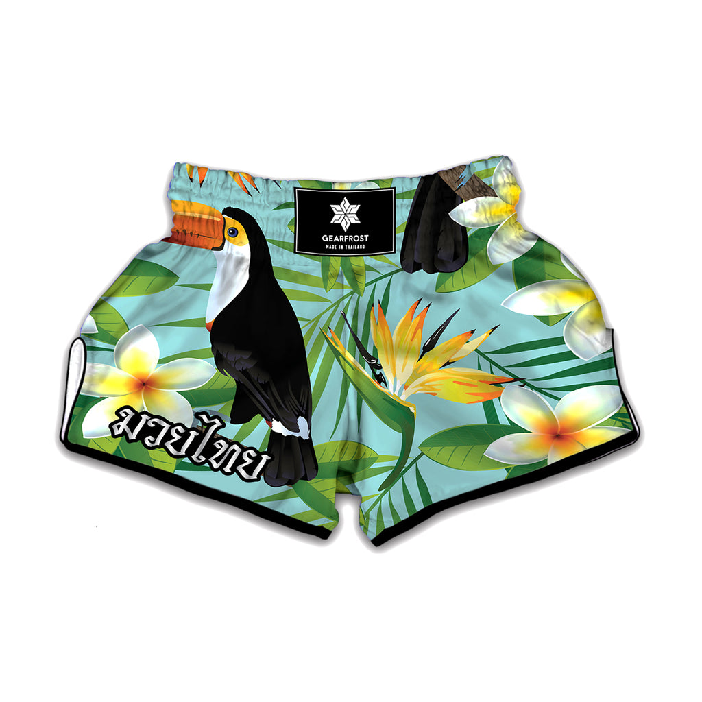 Aloha Keel-Billed Toucan Print Muay Thai Boxing Shorts