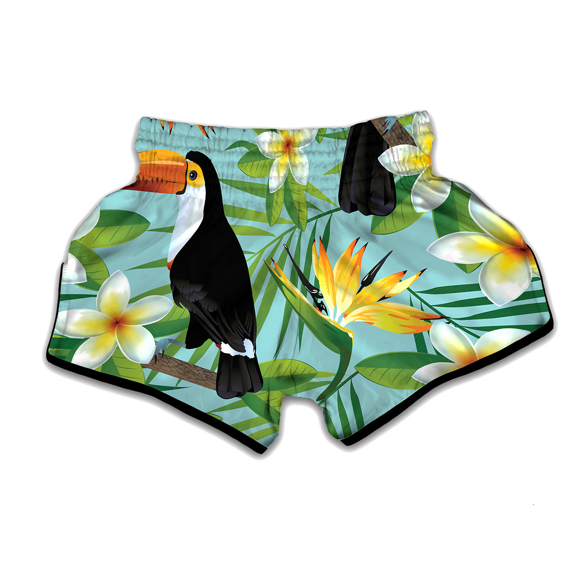 Aloha Keel-Billed Toucan Print Muay Thai Boxing Shorts