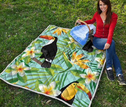 Aloha Keel-Billed Toucan Print Quilt