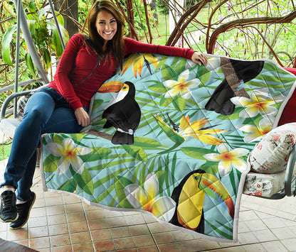 Aloha Keel-Billed Toucan Print Quilt