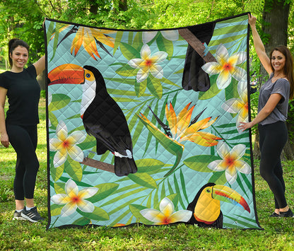 Aloha Keel-Billed Toucan Print Quilt