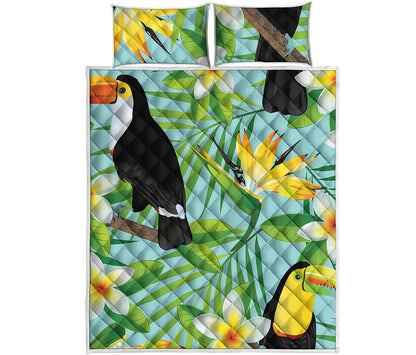 Aloha Keel-Billed Toucan Print Quilt Bed Set