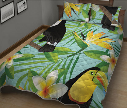 Aloha Keel-Billed Toucan Print Quilt Bed Set