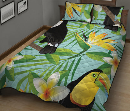 Aloha Keel-Billed Toucan Print Quilt Bed Set