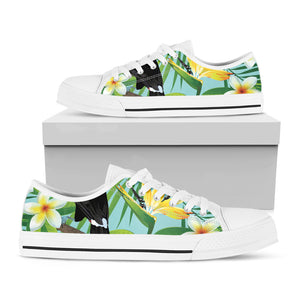 Aloha Keel-Billed Toucan Print White Low Top Shoes