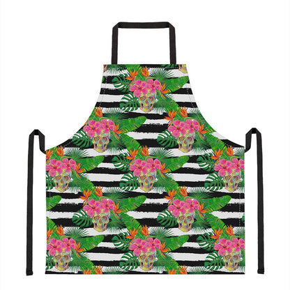 Aloha Skull Striped Pattern Print Apron