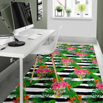 Aloha Skull Striped Pattern Print Area Rug GearFrost