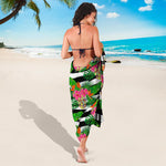 Aloha Skull Striped Pattern Print Beach Sarong Wrap