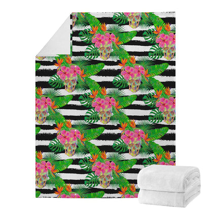 Aloha Skull Striped Pattern Print Blanket