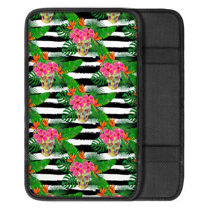 Aloha Skull Striped Pattern Print Car Center Console Cover