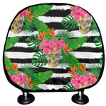 Aloha Skull Striped Pattern Print Car Headrest Covers