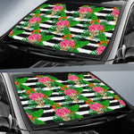 Aloha Skull Striped Pattern Print Car Sun Shade GearFrost