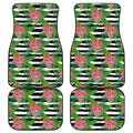 Aloha Skull Striped Pattern Print Front and Back Car Floor Mats