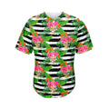Aloha Skull Striped Pattern Print Men's Baseball Jersey