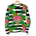 Aloha Skull Striped Pattern Print Men's Crewneck Sweatshirt