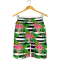 Aloha Skull Striped Pattern Print Men's Shorts
