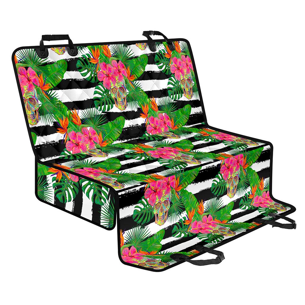 Aloha Skull Striped Pattern Print Pet Car Back Seat Cover