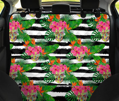 Aloha Skull Striped Pattern Print Pet Car Back Seat Cover