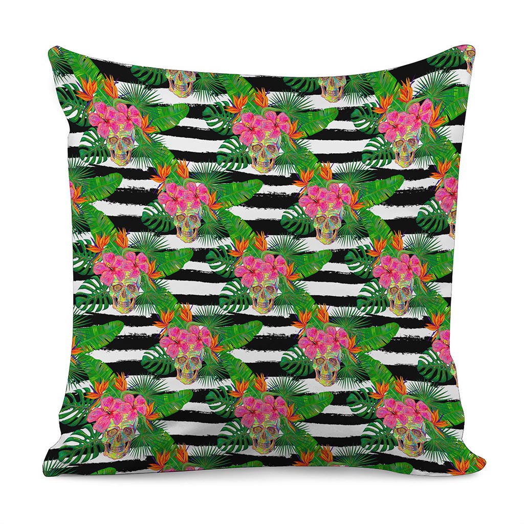 Aloha Skull Striped Pattern Print Pillow Cover
