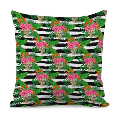 Aloha Skull Striped Pattern Print Pillow Cover