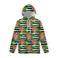 Aloha Skull Striped Pattern Print Pullover Hoodie