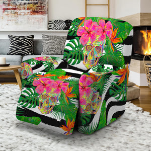 Aloha Skull Striped Pattern Print Recliner Slipcover