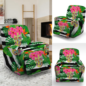 Aloha Skull Striped Pattern Print Recliner Slipcover