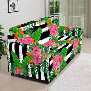 Aloha Skull Striped Pattern Print Sofa Cover