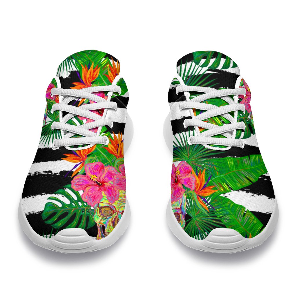 Aloha Skull Striped Pattern Print Sport Shoes GearFrost